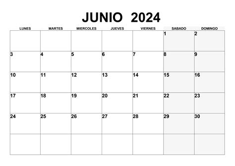 Calendar Junio